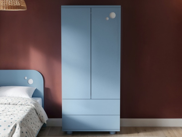 Flair Livana Double Wardrobe with Drawers Blue