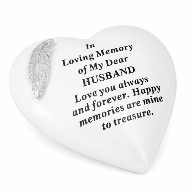 Angel Memorial Heart Plaque Garden Ornament Memories Keepsake Tribute Husband