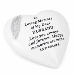 Angel Memorial Heart Plaque Garden Ornament Memories Keepsake Tribute Husband