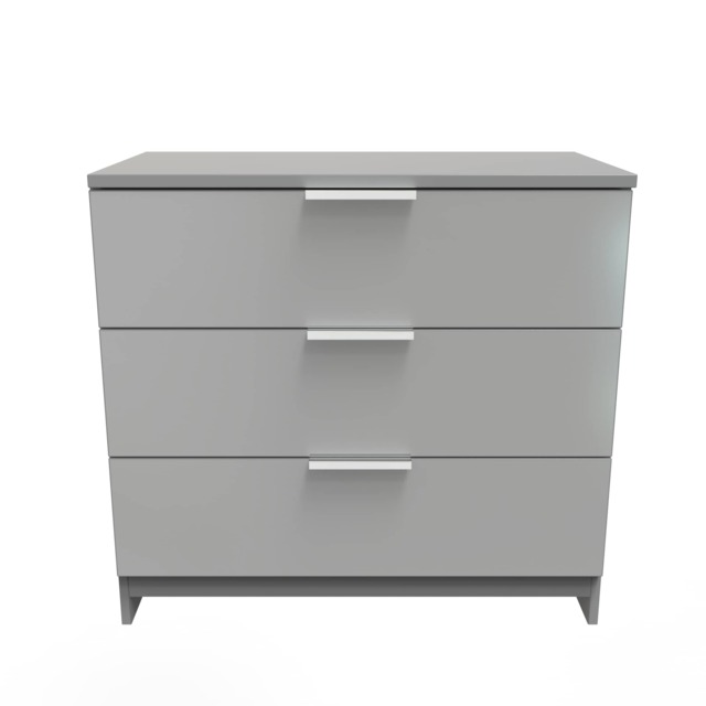 Dover 3 Drawer Chest of Drawers in Uniform Grey & Dusk Grey (Ready Assembled) Grey Uniform Grey & Dusk Grey