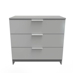 Dover 3 Drawer Chest of Drawers in Uniform Grey & Dusk Grey (Ready Assembled) Grey Uniform Grey & Dusk Grey