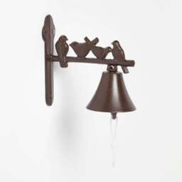 Homescapes Brown Decorative Birds Cast Iron Door Bell