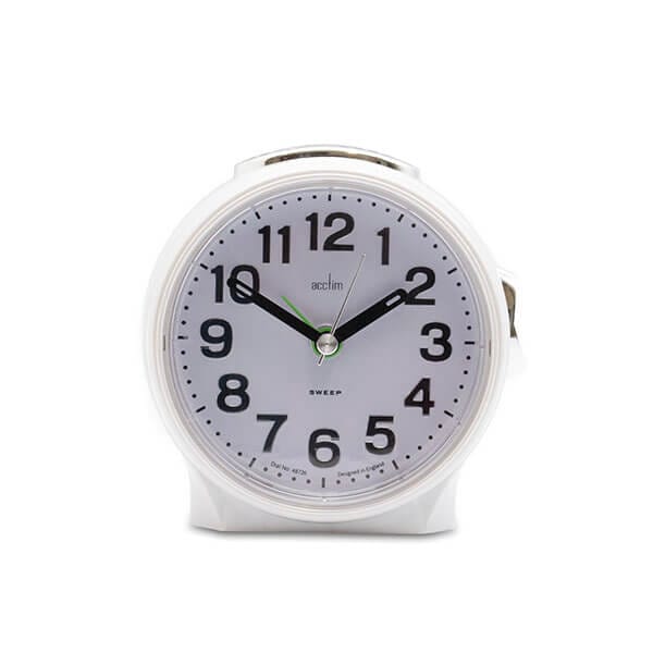 Acctim Eden Pearl White Analogue Alarm Clock