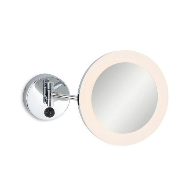 Lily Bathroom Adjustable Arm LED Magnifying Mirror Light Chrome IP44 - 3x Magnification