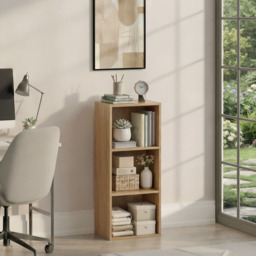 Vida Designs Oxford 3 Tier Cube Bookcase Display Storage, Oak