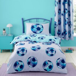 Catherine Lansfield Tie Dye Football Reversible Single Duvet Cover Set Lilac