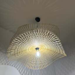 CGC TULUL Duo 80 cm Natural Bamboo Woven Wave Easy-Fit Lampshade