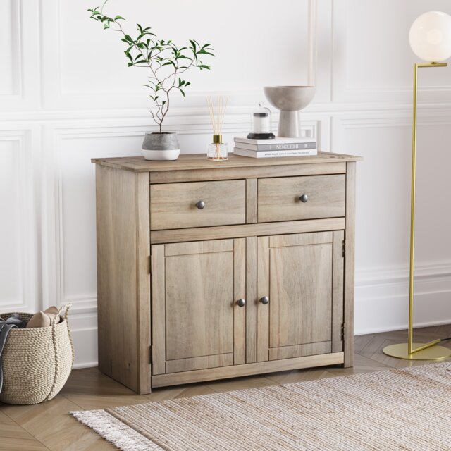 Vida Designs Panama 2 Door 2 Drawer Sideboard Buffet Cabinet, Solid Pine Wood