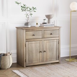 Vida Designs Panama 2 Door 2 Drawer Sideboard Buffet Cabinet, Solid Pine Wood