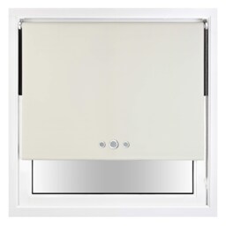 FURNISHED Blackout Roller Blind with Triple Eyelets & Metal Fittings Cream Cream (W) 45cm x (L) 210cm