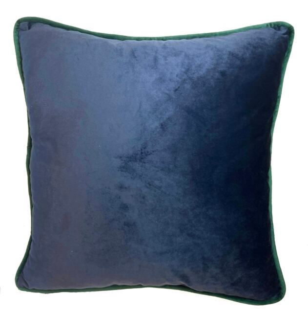 Piped Velvet Cushion Cover with Cusion Pads (43x43 cm) Blue Navy 43 x 43 cm 1