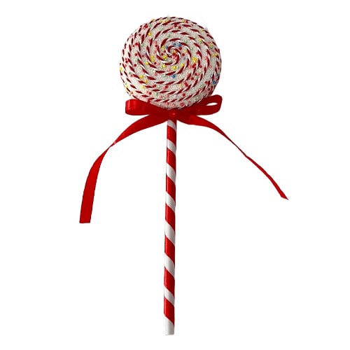 Candy Cane Striped with Colourful Sprinkles Lollipop Christmas Decoration 17cm