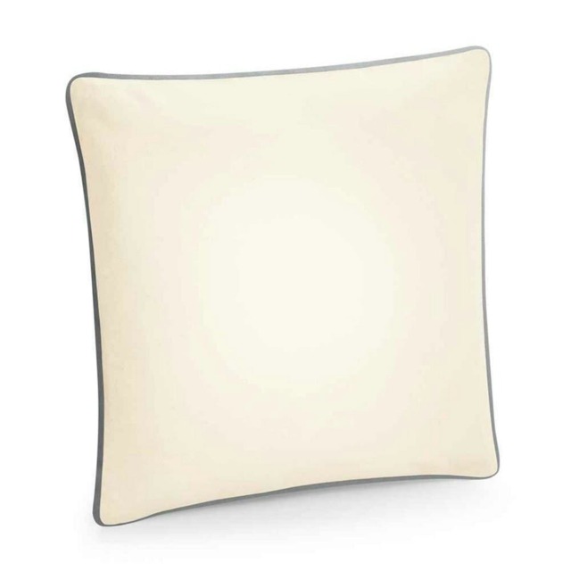 Westford Mill Fairtrade Piped Cushion Cover - Natural/Light Grey - One Size