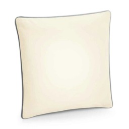 Westford Mill Fairtrade Piped Cushion Cover - Natural/Light Grey - One Size