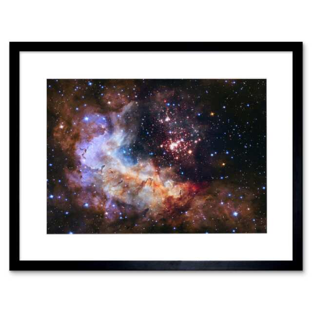 "Hubble Nasa Unveils Celestial Fireworks 25th Anniversary 9x7"" Black Framed Wall Art Print"