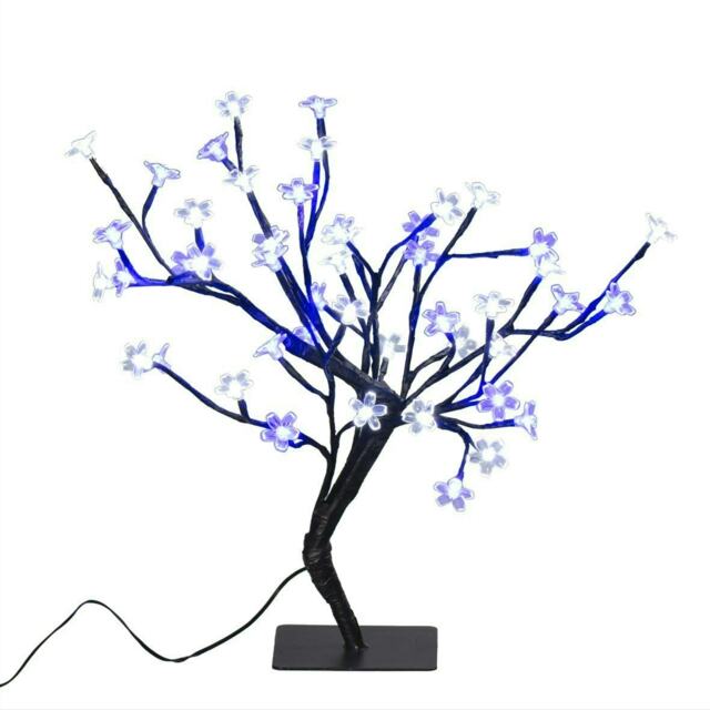 45CM 48 LED Blossom Tree - Blue & White