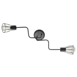 Tube Multi Arm Semi Flush Ceiling Light Black 82cm
