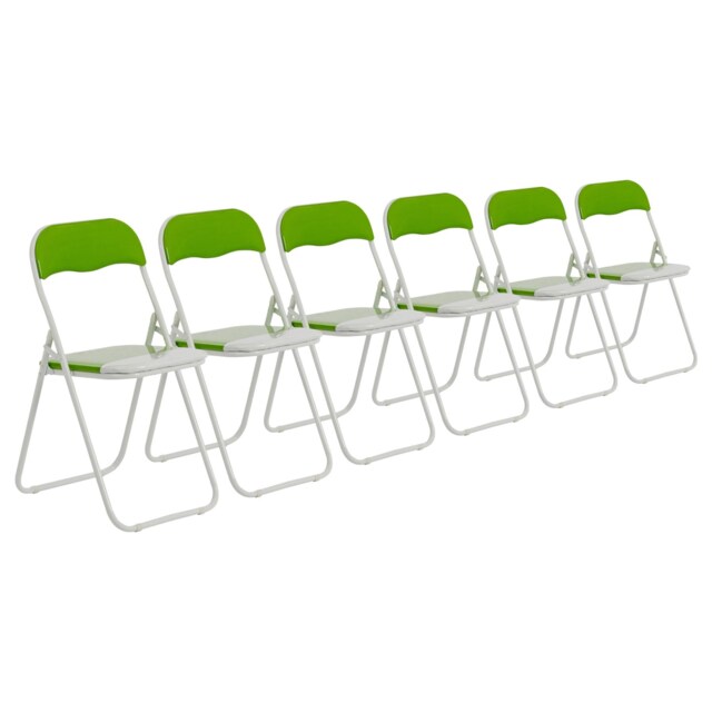 Harbour Housewares Coloured Padded Folding Chairs - Green - Pack of 6 Green Green