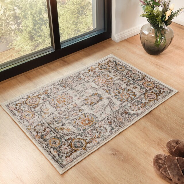 LIVABLISS Ankara-Vintage Traditional Boho Rug 60 x 90 cm Pink Grey