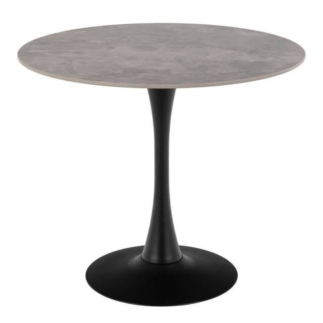 Malta Ceramic Round Dining Table Grey and Black 90x75 cm