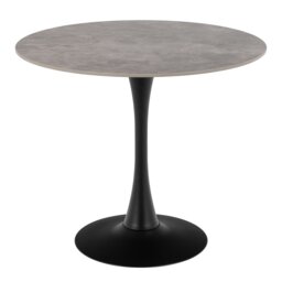Malta Ceramic Round Dining Table Grey and Black 90x75 cm