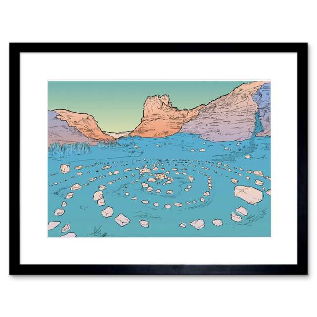 "Isle of Skye Scotland Fairy Glen Stone Circle 9x7"" Black Framed Wall Art Print"