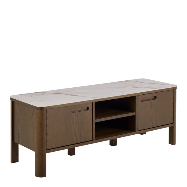 Southampton TV Unit 2 Doors 1 Shelf in Ceramic Cream Cream Cream One Size 1