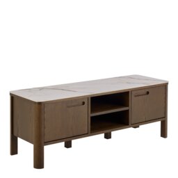 Southampton TV Unit 2 Doors 1 Shelf in Ceramic Cream Cream Cream One Size 1