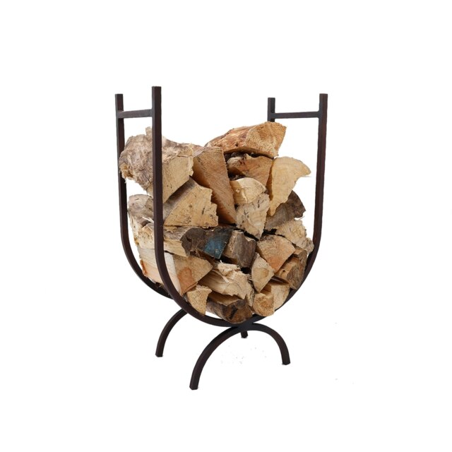 Rosewood Large Log Holder Iron Black Minimalist High Sided Sturdy