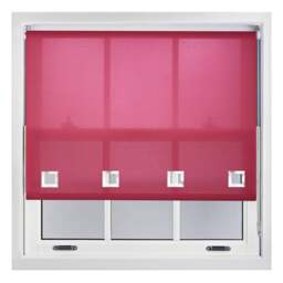 FURNISHED Daylight Roller Blinds with Large Eyelets Cut to Size Sheer Fabric Pink Fuchsia (W) 210cm x (L) 165cm