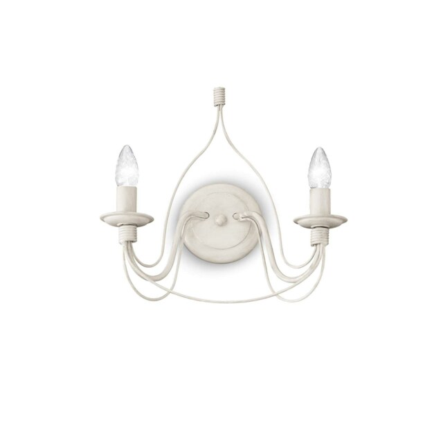 Corte 2 Light Indoor Candle Wall Light Antique White, E14
