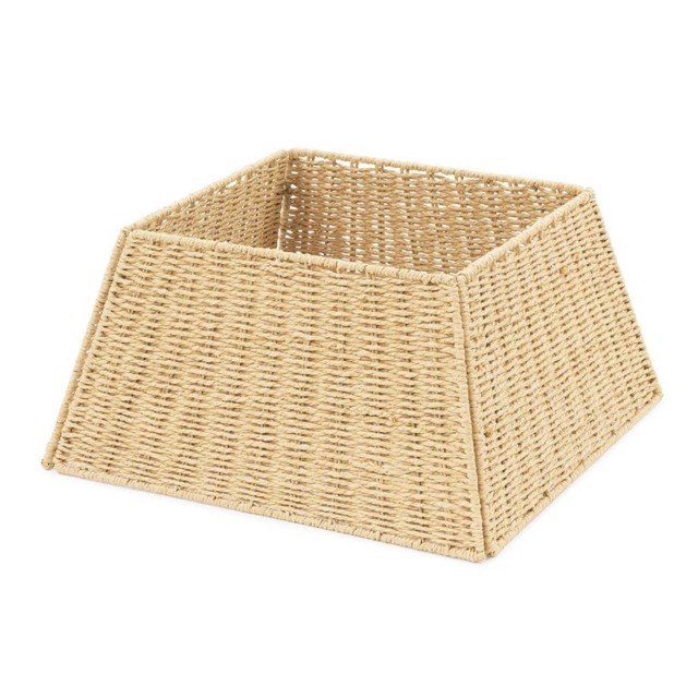 Square Rattan Christmas Tree Skirt Natural