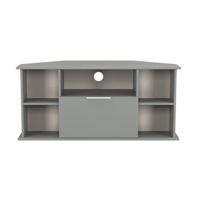 Dover Corner TV Stand in Uniform Grey & Dusk Grey (Ready Assembled) Grey Uniform Grey & Dusk Grey