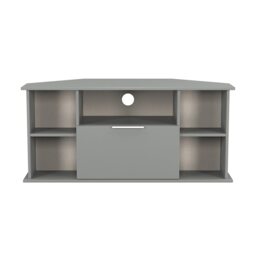 Dover Corner TV Stand in Uniform Grey & Dusk Grey (Ready Assembled) Grey Uniform Grey & Dusk Grey
