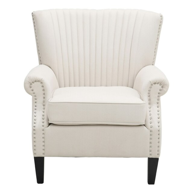 Living and Home Deep Cushioned Armchair with Nailhead Trim