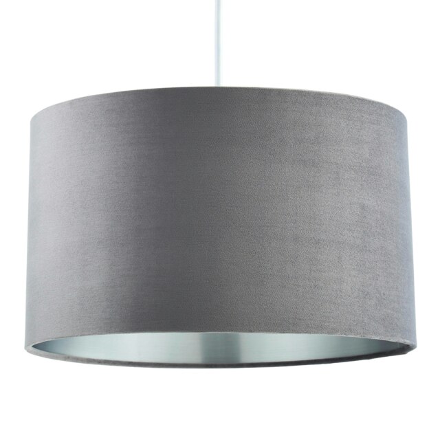 BHS Large Velvet Easy Fit Light Shade, Grey Grey Grey 1