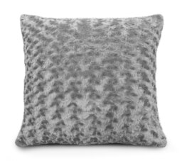Fur Supersoft Rose Posy Cushion - 43cm x 43cm Grey Silver