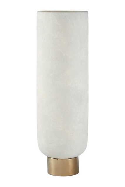 Callie White and Gold Large Pedestal Vase Gold Gold, White