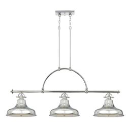 Emery 3 Light Pendant Bar Chandelier Light Silver, E27