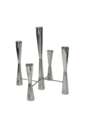 Parker 5 Piece Candle Centerpiece - Mild Steel - L27 x W27 x H42 cm - Silver Silver 1
