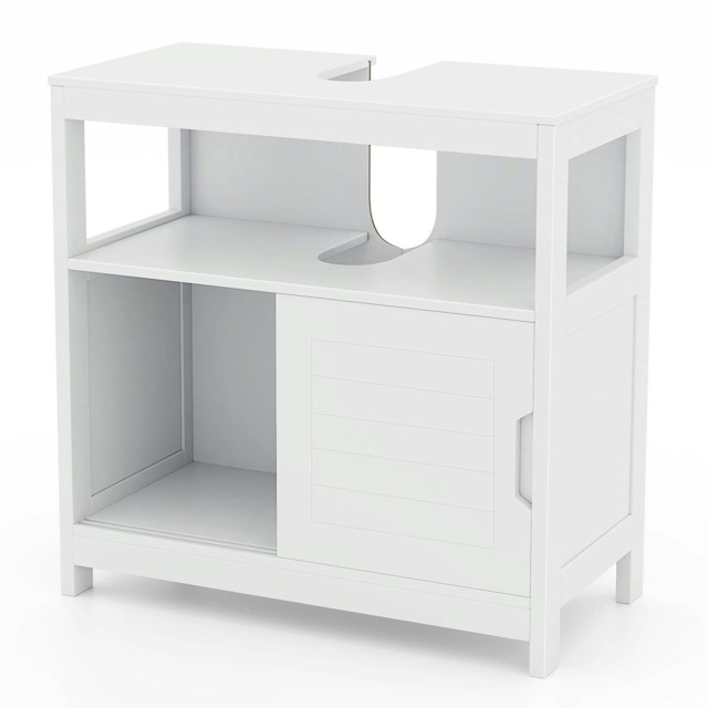 COSTWAY Under Sink Vanity Cabinet Bathroom Sink Cupboard White 1