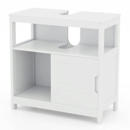 COSTWAY Under Sink Vanity Cabinet Bathroom Sink Cupboard White 1