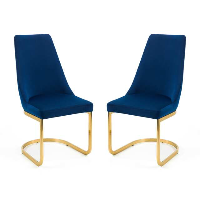 Westbridge Elegant Blue Cantilever Dining Chairs - Set of 2