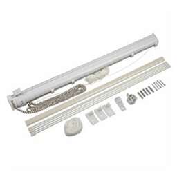 180cm Deluxe PVC Cassette Roman Blind Kit (250cm Drop) White White