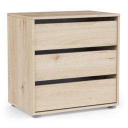 FURNICOMP Dallas Universal 3 Drawers Royal Oak 60cm Internal Chest of Drawers for Wardrobes