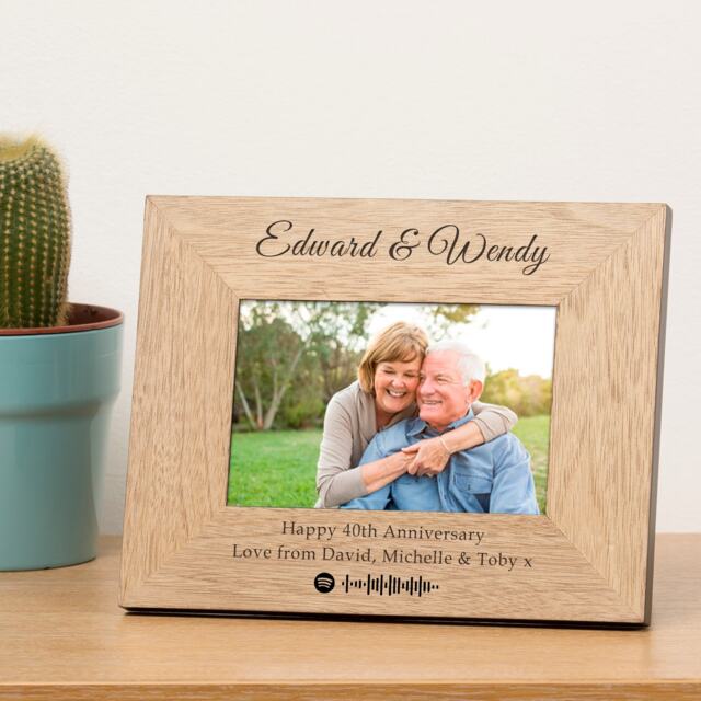 Personalised Our Song Wood Picture Frame 7 x 5 Anniversary Couple