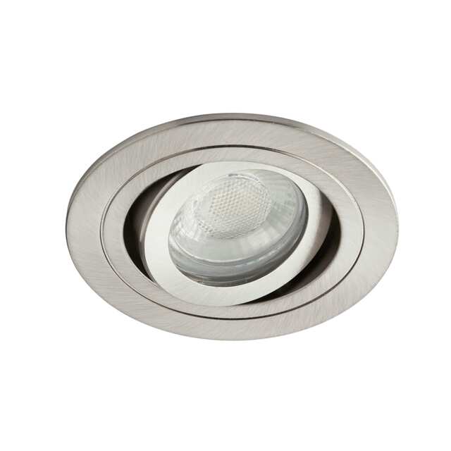 BHS Fion Circular IP65 Tiltable Downlight Silver Satin Chrome 1