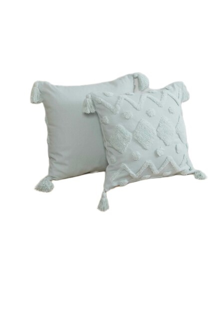 Juniper Tufted (43x43 cm) Cushion Cover with Cusion Pads Blue 43 x 43 cm 1