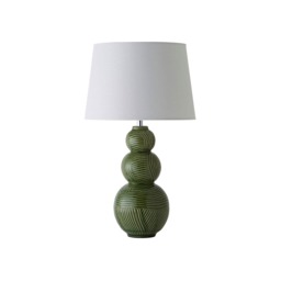 ValueLights Mia Ceramic Green Table Lamp White Taper Shade