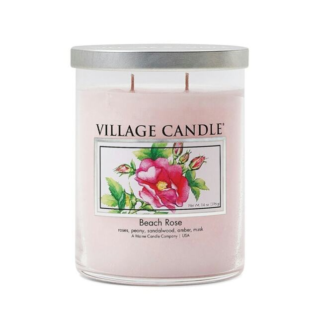 Village Candle Medium Scented Candle Beach Rose Pink One Size 1